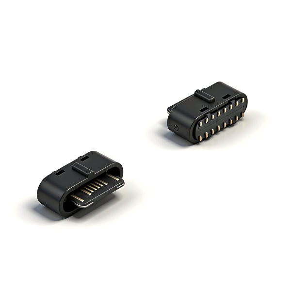 A011658A TYPE C母座16PIN 立式两脚插板SMT L=6.0 全塑定制款